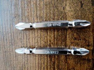 Philips type (PH) Pozidriv type (PZ) bits