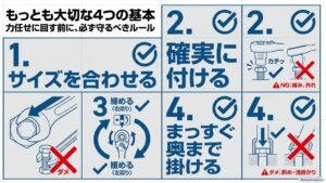 ソケットレンチを使う前に確認したいサイズ合わせ・装着・方向確認・奥まで掛ける基本