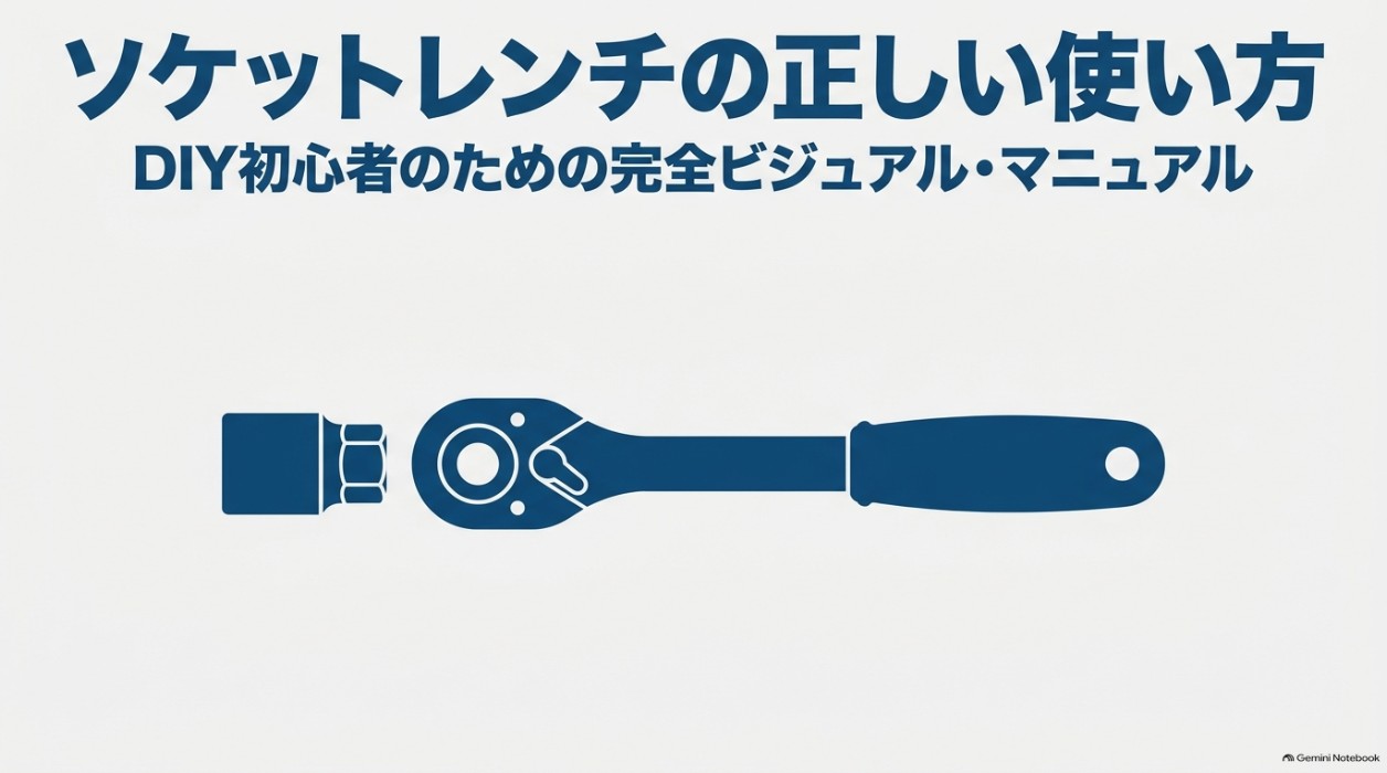 ソケットレンチの正しい使い方を初心者向けに解説する表紙スライド
