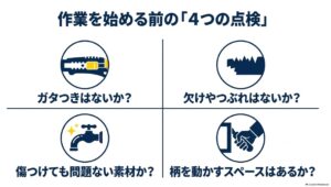ウォーターポンププライヤーを使う前に確認するガタつき、あご、対象物、作業スペースの4点